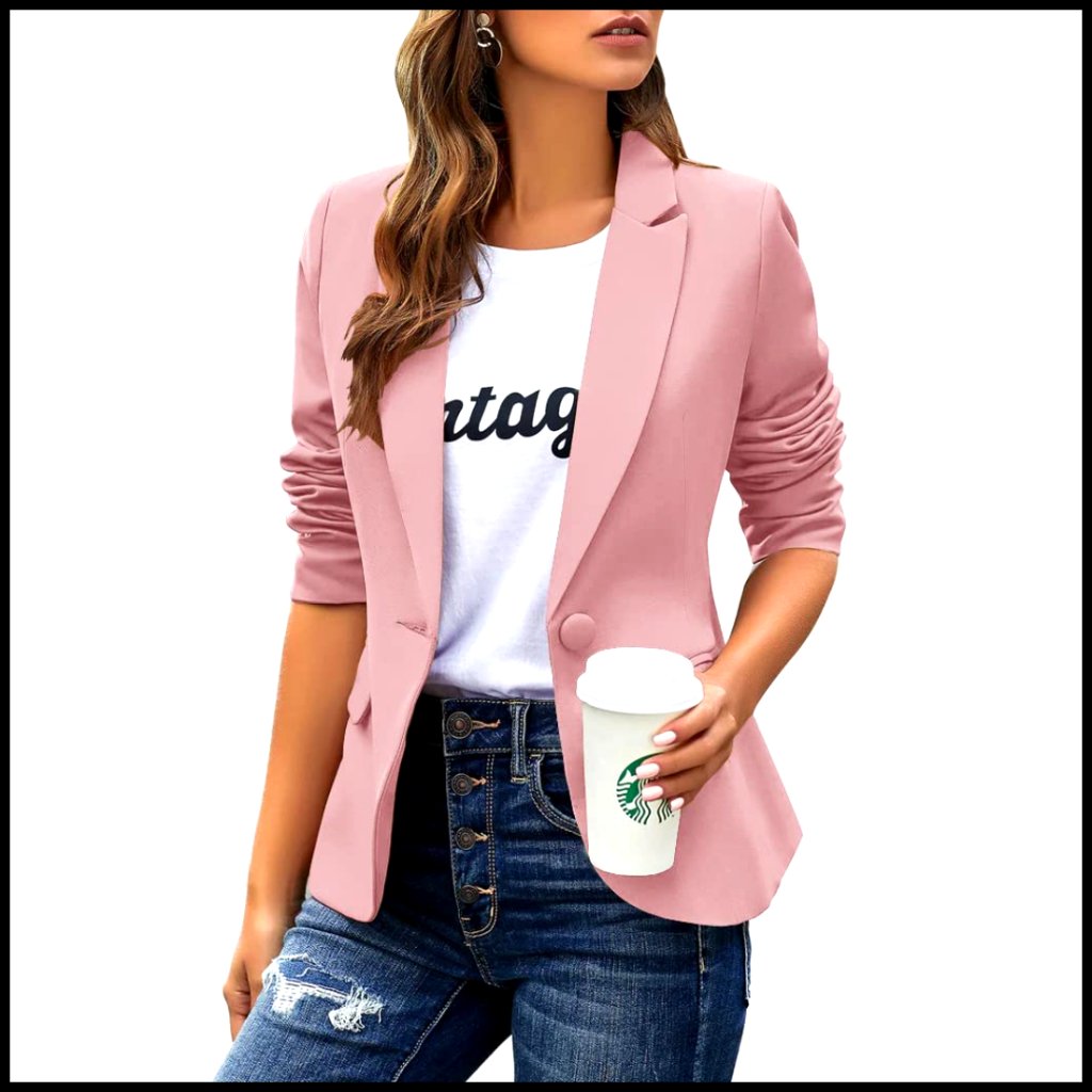 Slim Fit Blazer Jacket Long Sleeve Lapel Button Office Work Professional